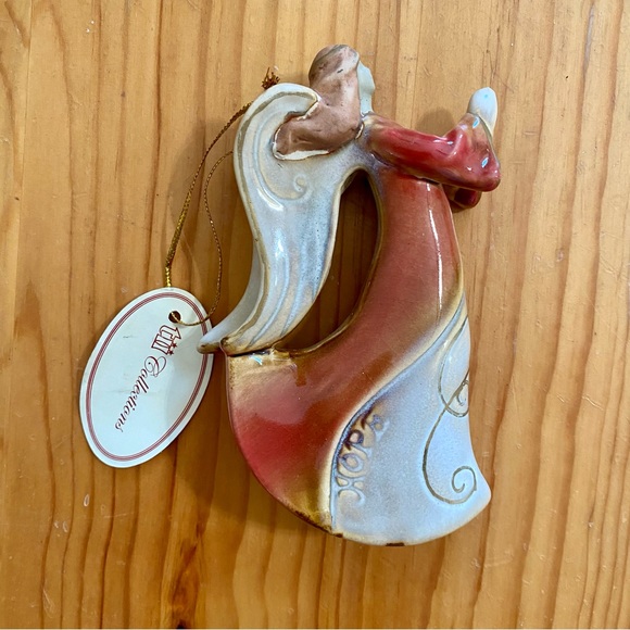 Vintage Y2K Angel Christmas Tree Ornament Hand painted Ceramic NWT - Picture 1 of 8